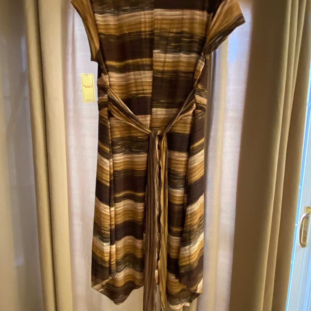 Brown and Tan Striped Dress